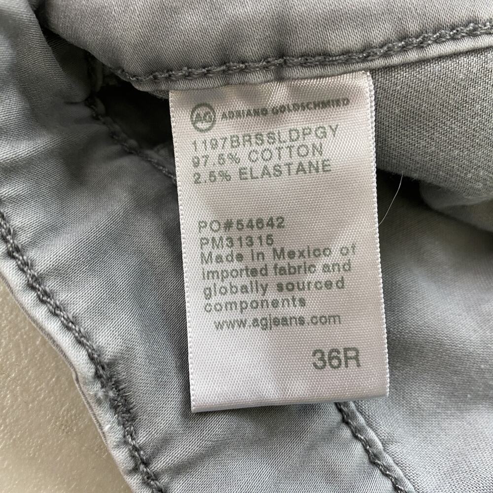 AG Wanderer Slim Shorts Mens 36x9 Gray Stretch Casual Chino Flat Front - Picture 12 of 14
